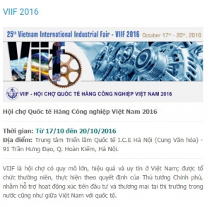 VIIF 2016 - THÔNG TIN HỘI CHỢ