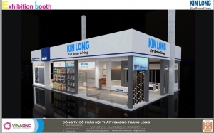 Thiết kế thi công booth Kinlong vietbuild TP.HCM 2024