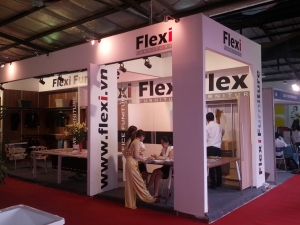 Thiết kế gian hàng Flexi Furniture - Triển lãm Vietbuild Hà Nội 2013